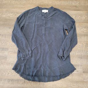 CLOTH & STONE | Anthropologie Long Sleeve Frayed Hem Blouse | Sz. L